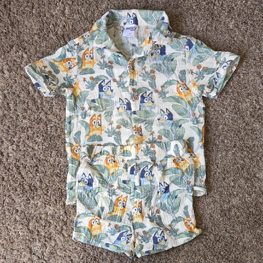 Kids Matching Set with Bluey Print